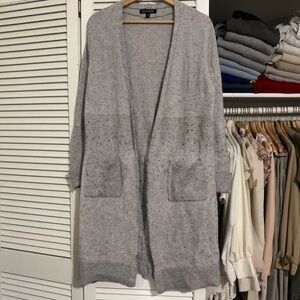 Banana Republic Italian Yarn Open-Front Cardigan | Heather Gray | M